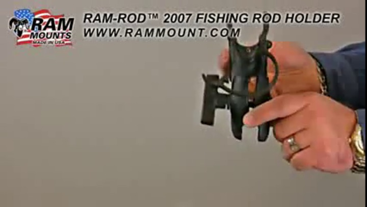 RAM-119-23U RAM Mount Tube Fishing Holder with Rectangular Flat
